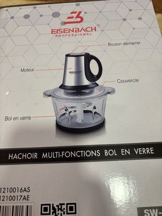 Picadora de vidrio 3L carne y verduras