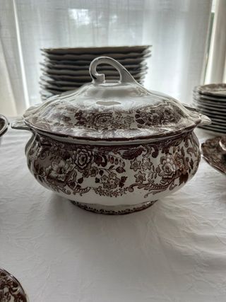 Vajilla La Cartuja Pickman Marrón