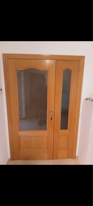 Puertas de madera, mas dos con cristalera