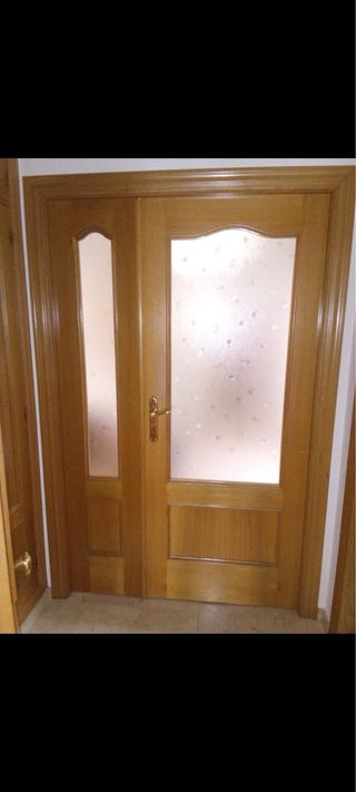 Puertas de madera, mas dos con cristalera