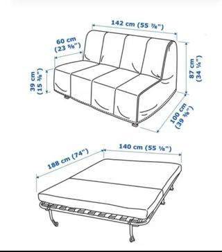 Sofá cama IKEA LYCKSELE 2 plazas – buen estado –