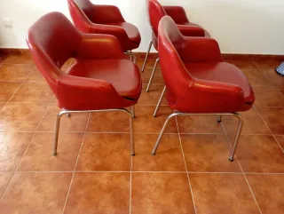 Set di 4 poltrone da ufficio rosse