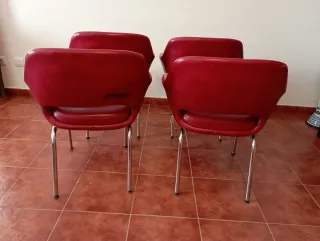 Set di 4 poltrone da ufficio rosse