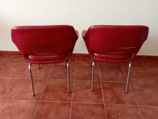 Set di 4 poltrone da ufficio rosse