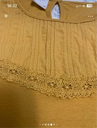 Camiseta Zara mostaza, Manga Larga Talla 13/14