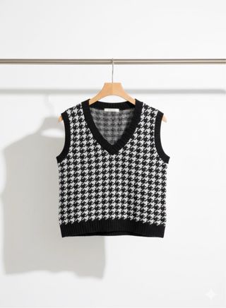 Chaleco de punto pata de gallo