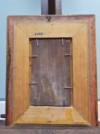 Óleo C. 1900 sobre Tabla mujer Canaria