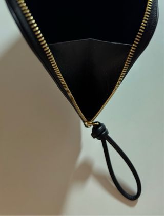 Pochette nera in pelle di vitello, Jil Sander