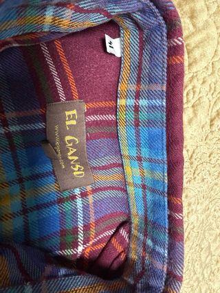 Camisa El Ganso cuadros azul y morado