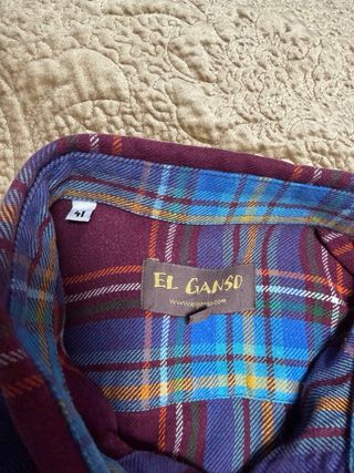Camisa El Ganso cuadros azul y morado