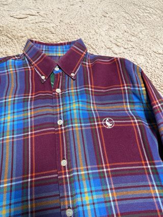 Camisa El Ganso cuadros azul y morado