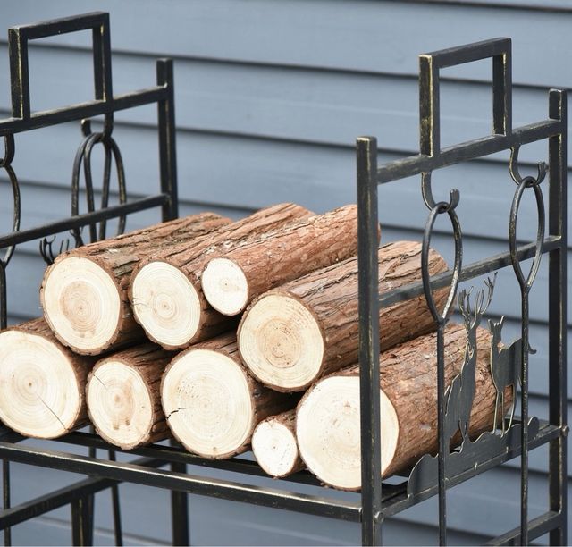 Soporte para leña de metal
