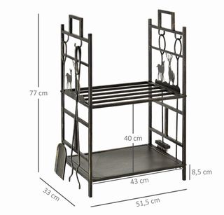 Soporte para leña de metal