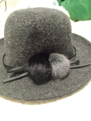 Cappello invernale donna nero/grigio