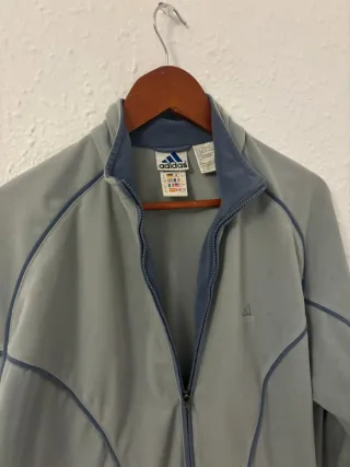 Sudadera Adidas gris y azul de los años 90