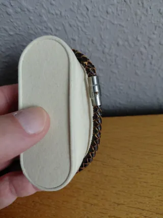 Pulsera Cuero Trenzado Marrón