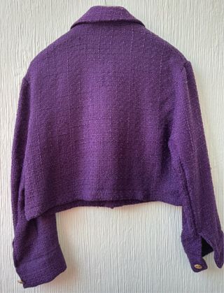 Chaqueta Zara Morada Botones Dorados