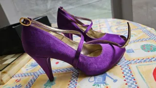 Sandali viola Square con cinturino