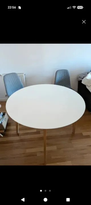 Mesa comedor redonda JEGIND Ø105 blanco/natural