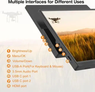 Monitor Portátil Táctil 16"
