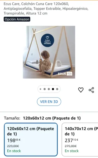 Colchón cuna Ecus Care 120*60*12