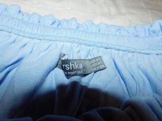 Blusa azul hombros descubiertos