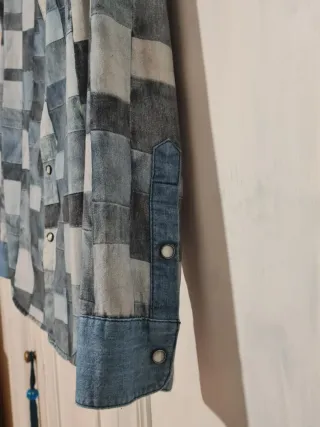 Camisa Desigual Patchwork Denim cuadros Hombre L
