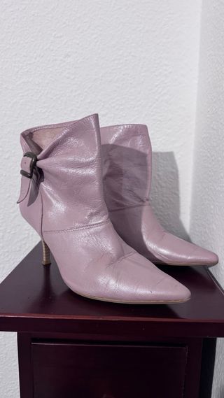 Botines piel rosa