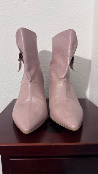 Botines piel rosa