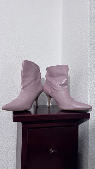 Botines piel rosa