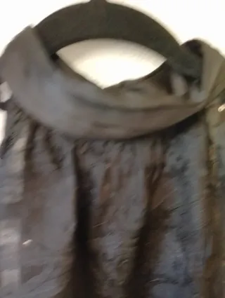 Top Zara Halter Asimétrico Negro Lentejuelas