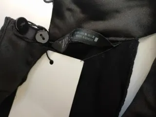 Top Zara Halter Asimétrico Negro Lentejuelas