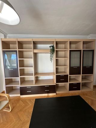 Mueble Librería Modular Salón Madera