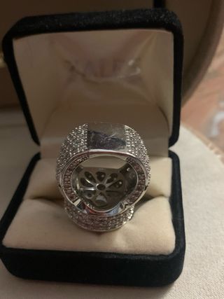 Anillo bano oro 18k con diamantes lab