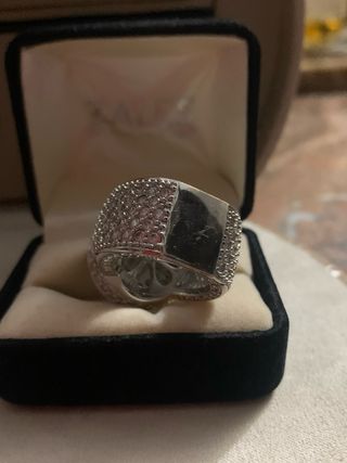 Anillo bano oro 18k con diamantes lab