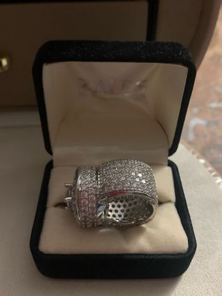 Anillo bano oro 18k con diamantes lab