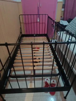 Cama 90 metal y madera