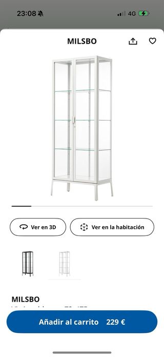 2 Vitrinas de Cristal Blancas