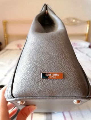 Borsa Camomilla Italia grigia con fiori