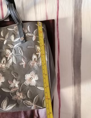 Borsa Camomilla Italia grigia con fiori