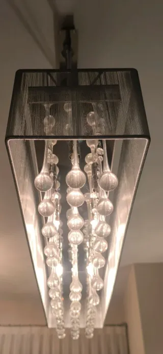 Lámpara colgante rectangular de cristal