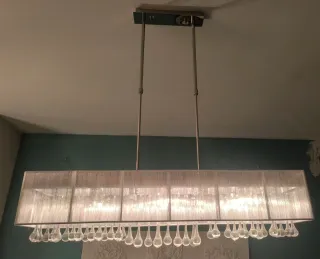 Lámpara colgante rectangular de cristal