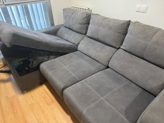 Sofá Chaise Longue Gris Tela