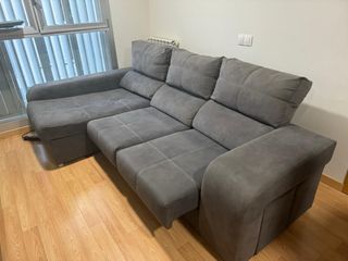 Sofá Chaise Longue Gris Tela