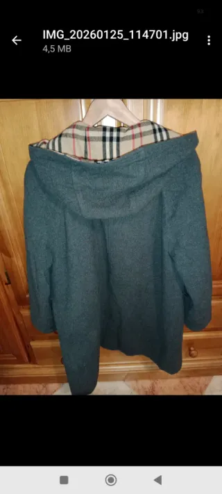 Abrigo Burberry Vintage Tartán Gris Beige