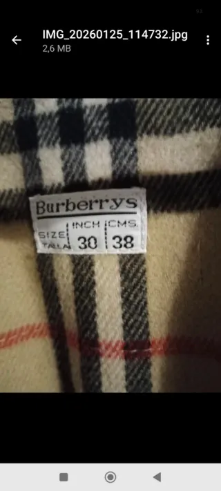 Abrigo Burberry Vintage Tartán Gris Beige