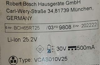 Motor Bosch 19.3v para aspirador Athlet