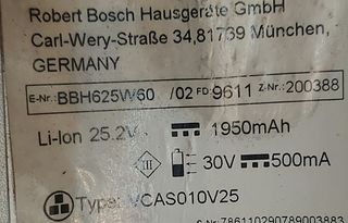 Motor Bosch 19.3v para aspirador Athlet