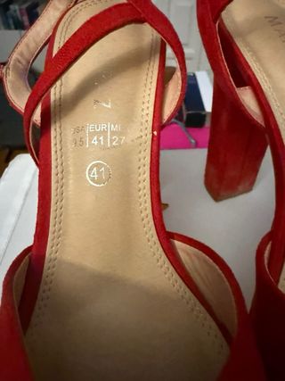 Sandalias Mary Paz Plataforma Rojas Talla 41