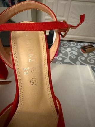 Sandalias Mary Paz Plataforma Rojas Talla 41